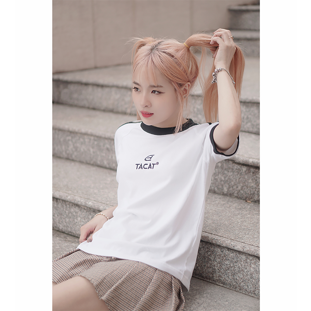 Áo Baby Tee, áo thun nữ dáng baby tee Tacat tay RAGLAN phối viền chất thun tăm mã SA850 HMStyle