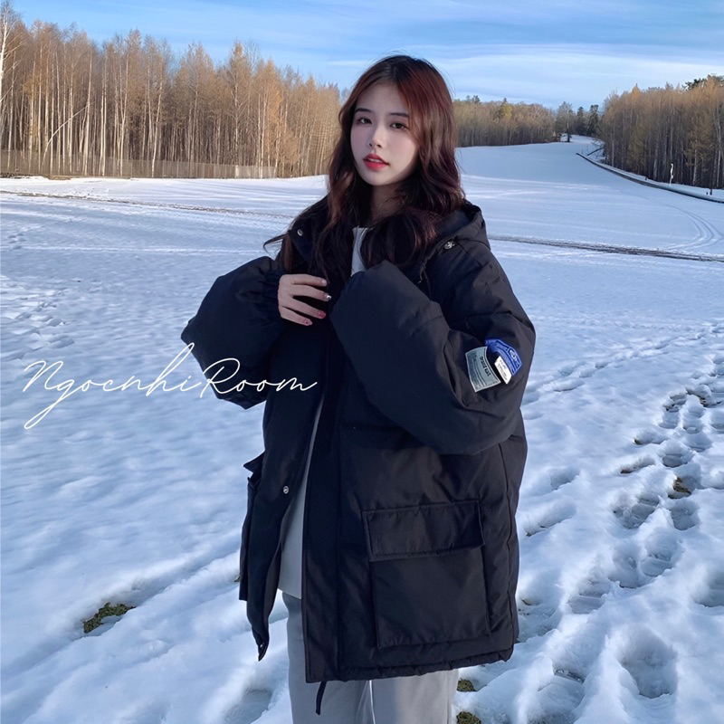 Áo Phao Béo Siêu Ấm Kiểu Ulzzang, Áo Khoác Phao Đại Hàn Mặc Đôi Nam Nữ Unisex