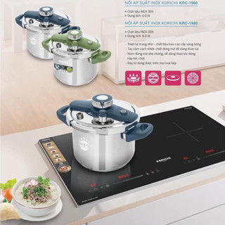 Nồi Áp Suất Đáy Từ KORICHI Dung Tích 6-8L Đun Từ-Đun Gas-Hồng Ngoại Kiểu Dáng Đẹp-Độ Bền Cao-Bảo Hành 12 Tháng