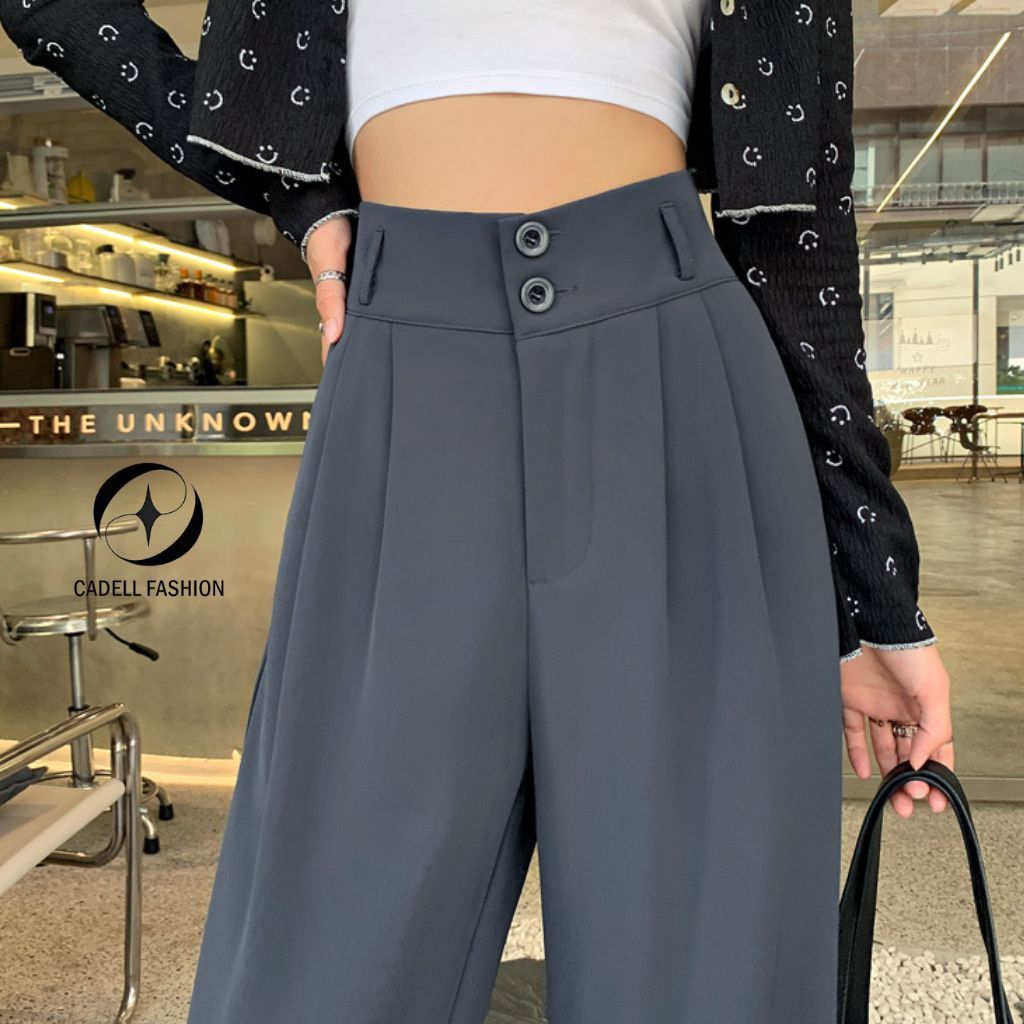 Quần Ống Rộng Nữ CADELL Quần Tây Nữ Ống Suông Hack Dáng Tôn Chiều Cao Form Rộng Cao Cấp Thời Trang Hàn Quốc QC03
