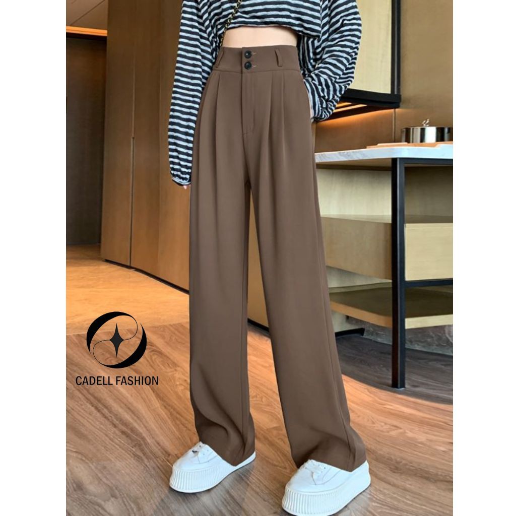 Quần Ống Rộng Nữ CADELL Quần Tây Nữ Ống Suông Hack Dáng Tôn Chiều Cao Form Rộng Cao Cấp Thời Trang Hàn Quốc QC03