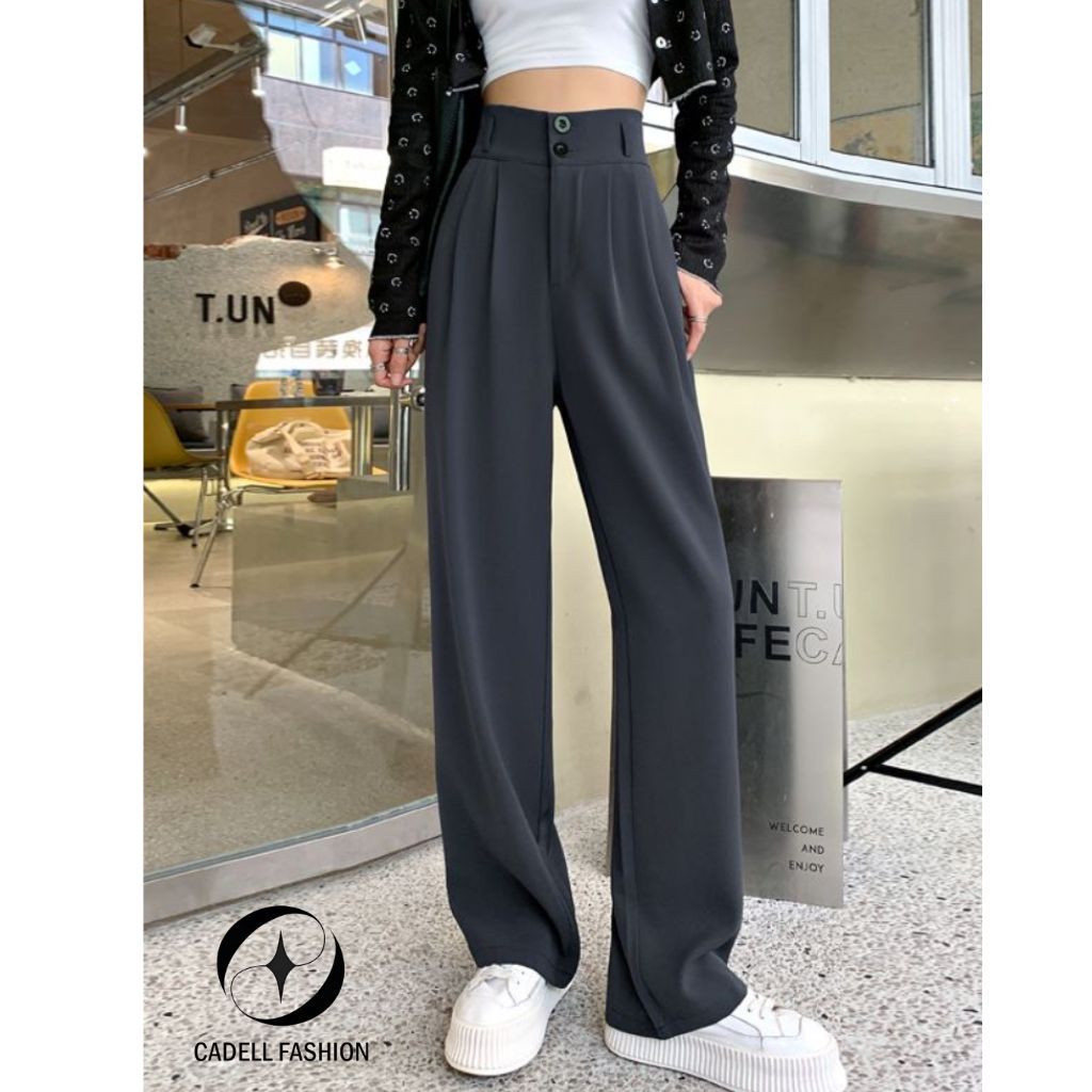 Quần Ống Rộng Nữ CADELL Quần Tây Nữ Ống Suông Hack Dáng Tôn Chiều Cao Form Rộng Cao Cấp Thời Trang Hàn Quốc QC03