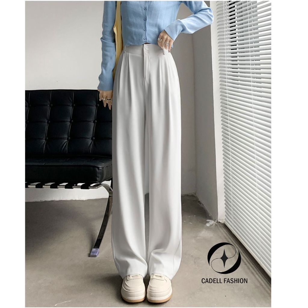 Quần Ống Rộng Nữ CADELL Quần Tây Nữ Ống Suông Hack Dáng Tôn Chiều Cao Form Rộng Cao Cấp Thời Trang Hàn Quốc QC03