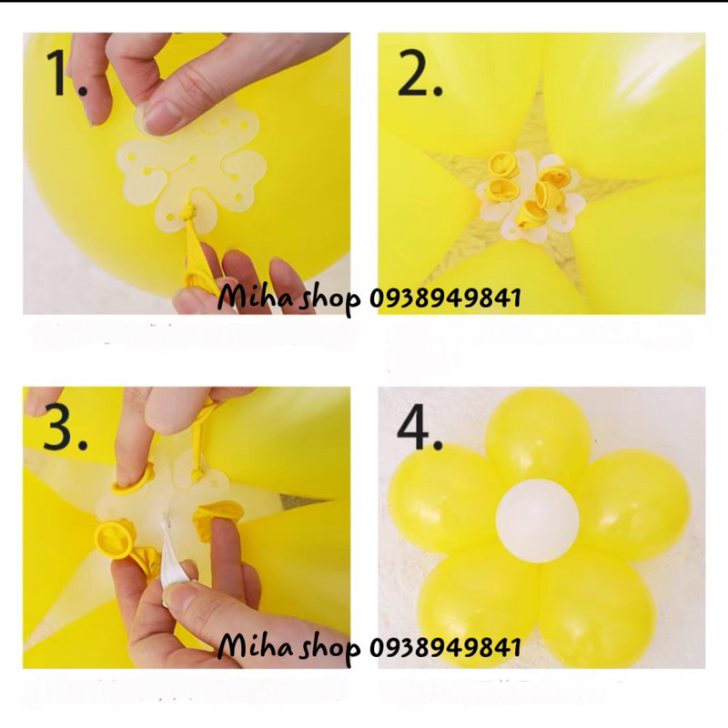 Set bóng kết hoa trang trí sinh nhật kèm miếng nhựa kết bóng