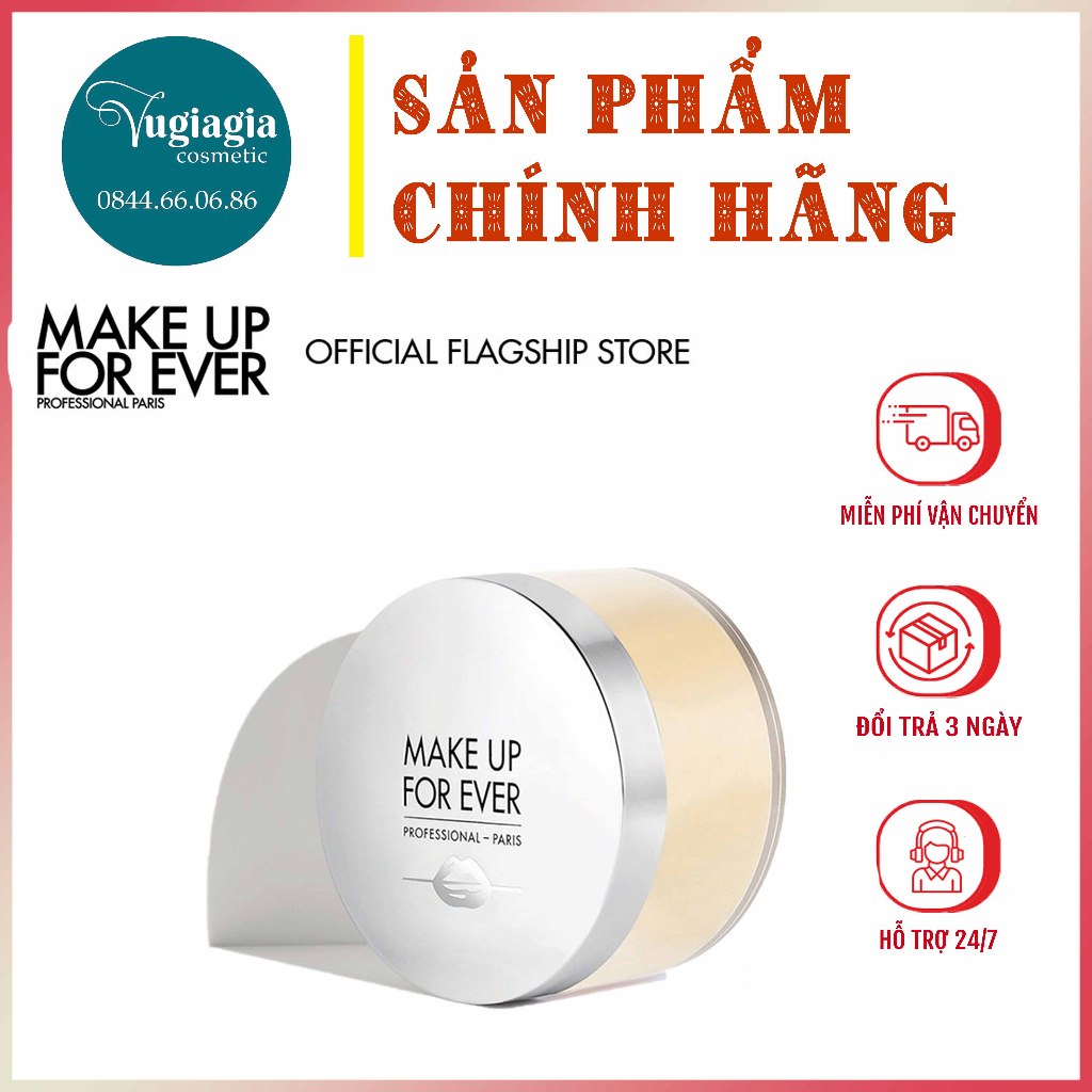 Phấn phủ Make Up For Ever Ultra HD Setting Powder 15.5G dạng bột nắp bạc
