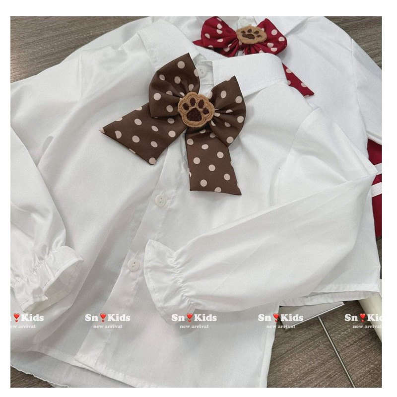 Váy bé gái,Sét 4ct áo cadigan len - sơ mi trắng chân váy kèm nơ 10 đến 32kg