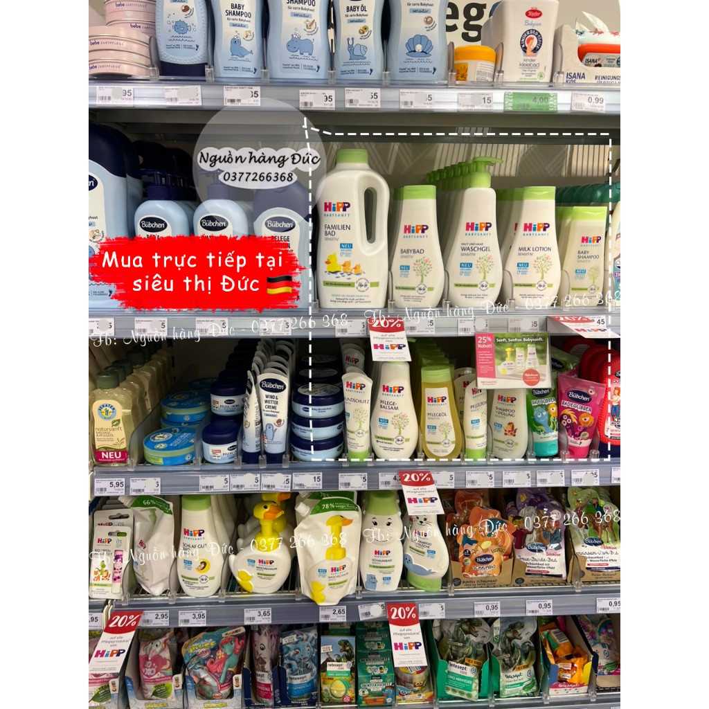 Sữa dưỡng thể cho trẻ từ sơ sinh HIPP hữu cơ Đức dạng lotion thấm dưỡng ngay tức thì, cấp ẩm chuyên sâu bé trai, bé gái