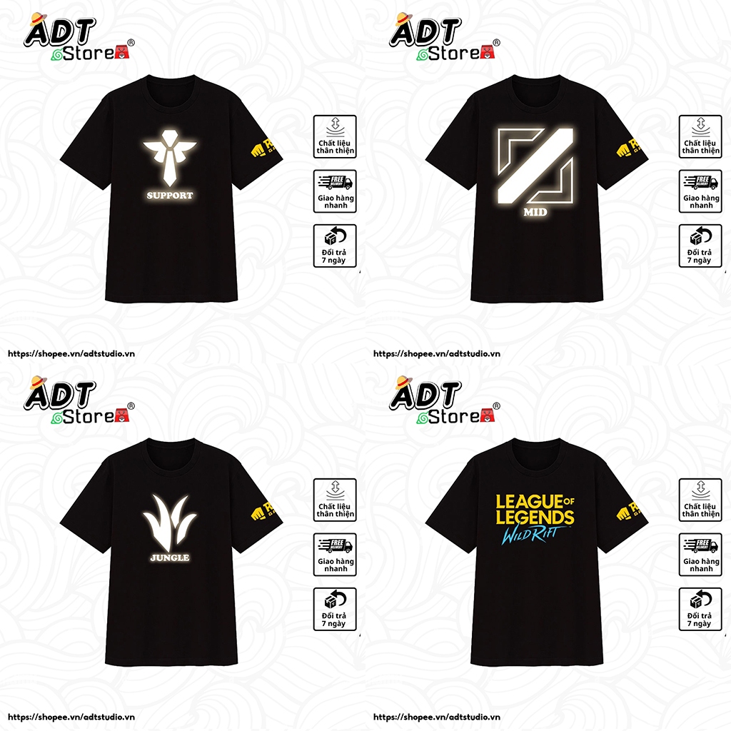 BST Mẫu Áo thun UMAD unisex gaming Liên Minh Huyền Thoại LOL Wild Rift Logo nam nữ tay ngắn
