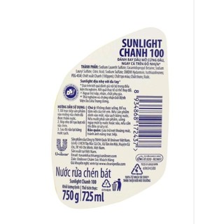 Nước rửa chén Sunlight chanh 750g
