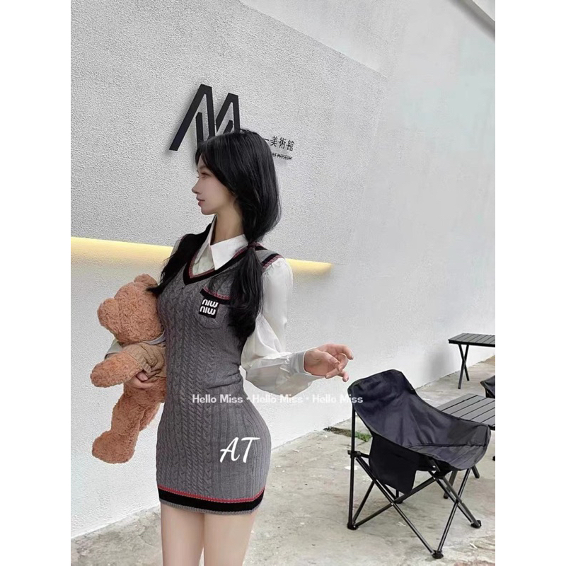 Set Váy Body Len Miuiu Kèm Sơmi