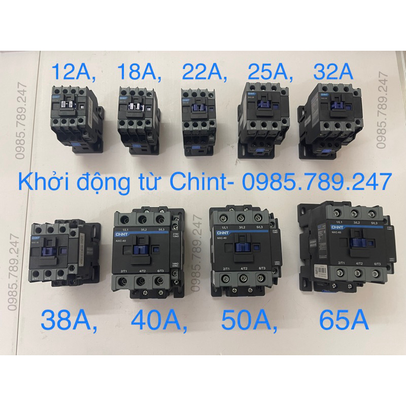Khởi động từ, Contactor CHINT 3P 12A, 18A, 22A, 25A, 32A, 38A, Điện áp Coil 220V, 380V