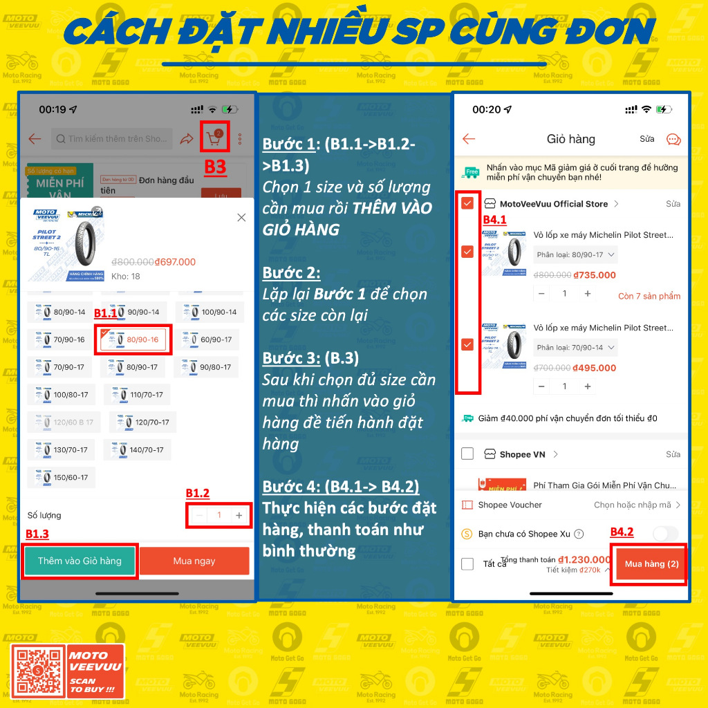 Vỏ lốp xe máy MICHELIN City Extra đủ size 60 70 80 90 100 110 120 130 140 150 10 14 16 17 2.25 2.50 2.75