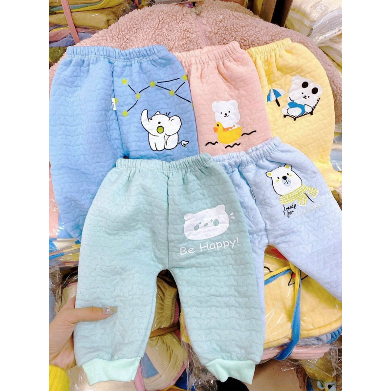 Quần nỉ bông thu đông giữ ấm mềm đẹp cho bé