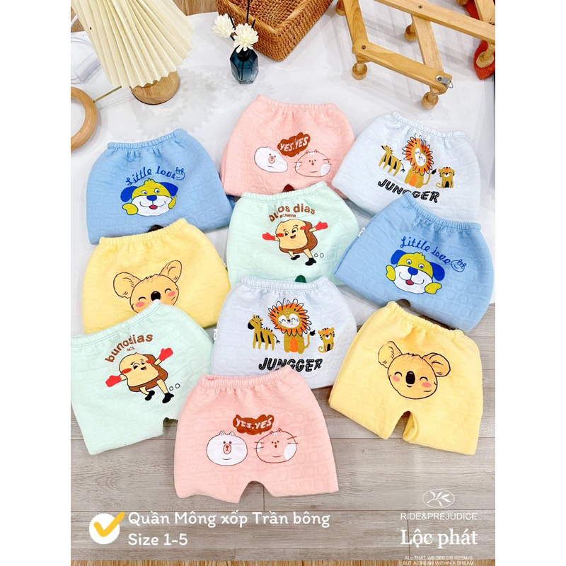 Quần nỉ bông thu đông giữ ấm mềm đẹp cho bé