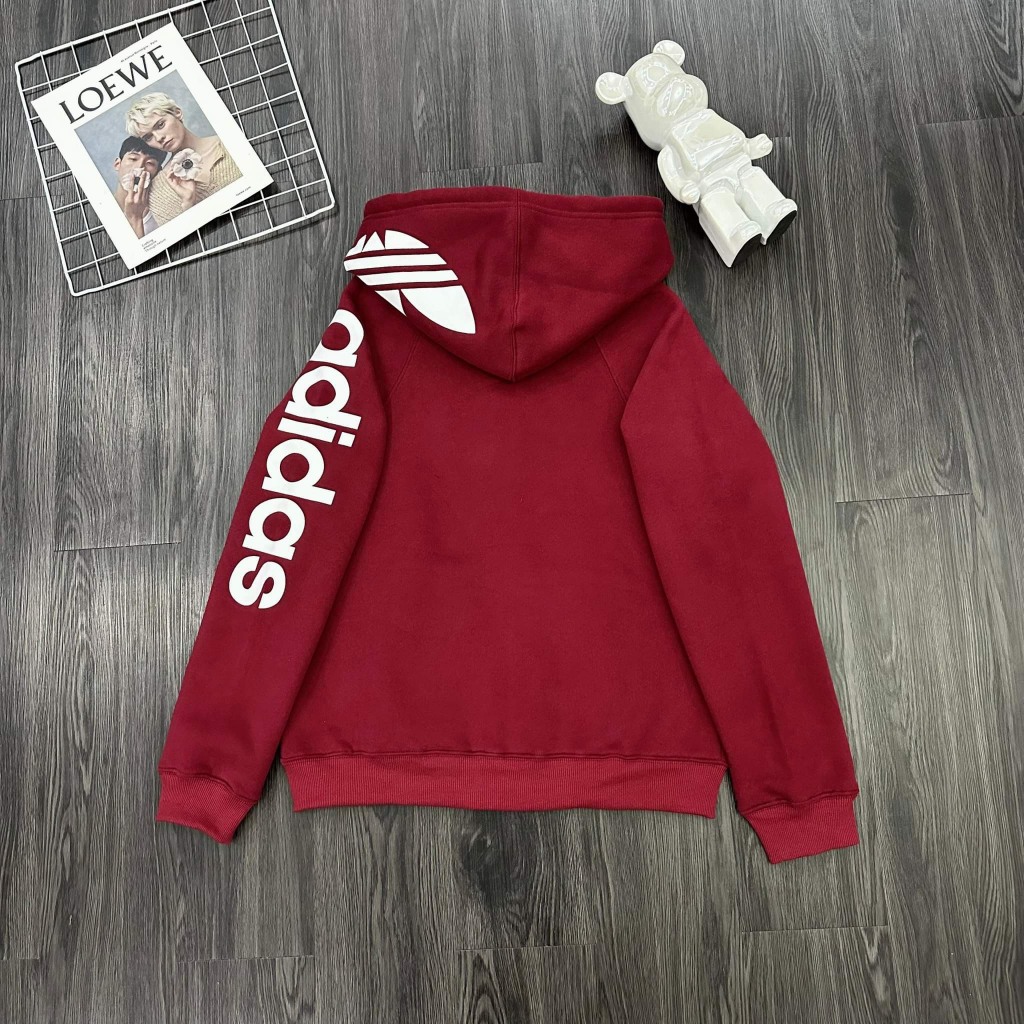 Áo Khoác Hoodie Khóa Adidas Họa Tiết In Chữ Sắc Nét -  Áo Hoodie khóa Chất Liệu Vải Nỉ Bông Dày Dặn Có Mũ