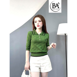 Áo len tay lỡ cổ bẻ lên dang dễ phối đồ
