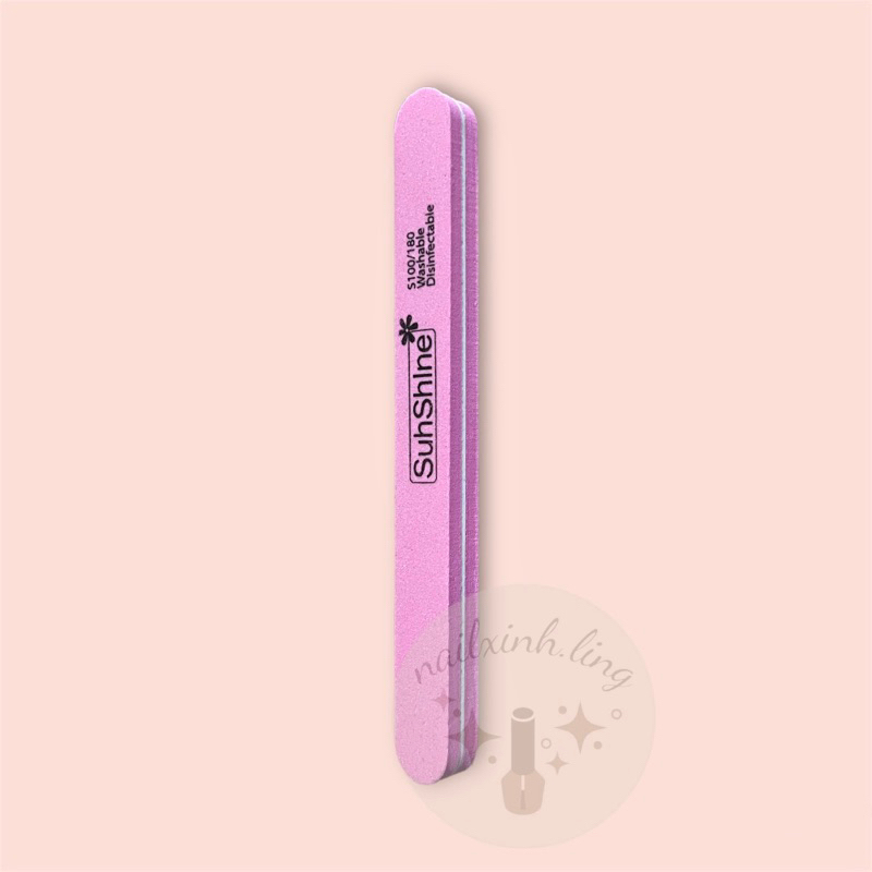 Phao Dũa Mịn Sunshine / Buffer Móng / Phao Dũa Móng Hình Thoi / Phào Nhám Dài Chà Mịn Móng Màu Hồng Chuyện Dụng Làm Nail
