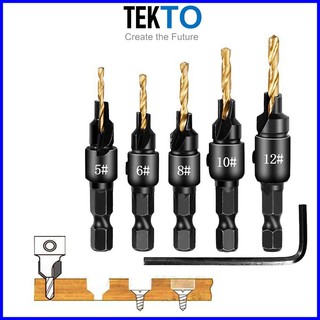 Bộ 5 mũi khoan âm vít gỗ, Mũi khoan 2 tầng - chui lục giác -067