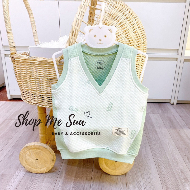HRNEE Áo Gile Cài Thẳng Trần Bông Cho Bé 6m-3y