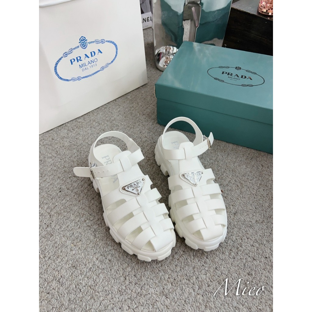 SANDAL RỌ PRADA ĐẾ CAO