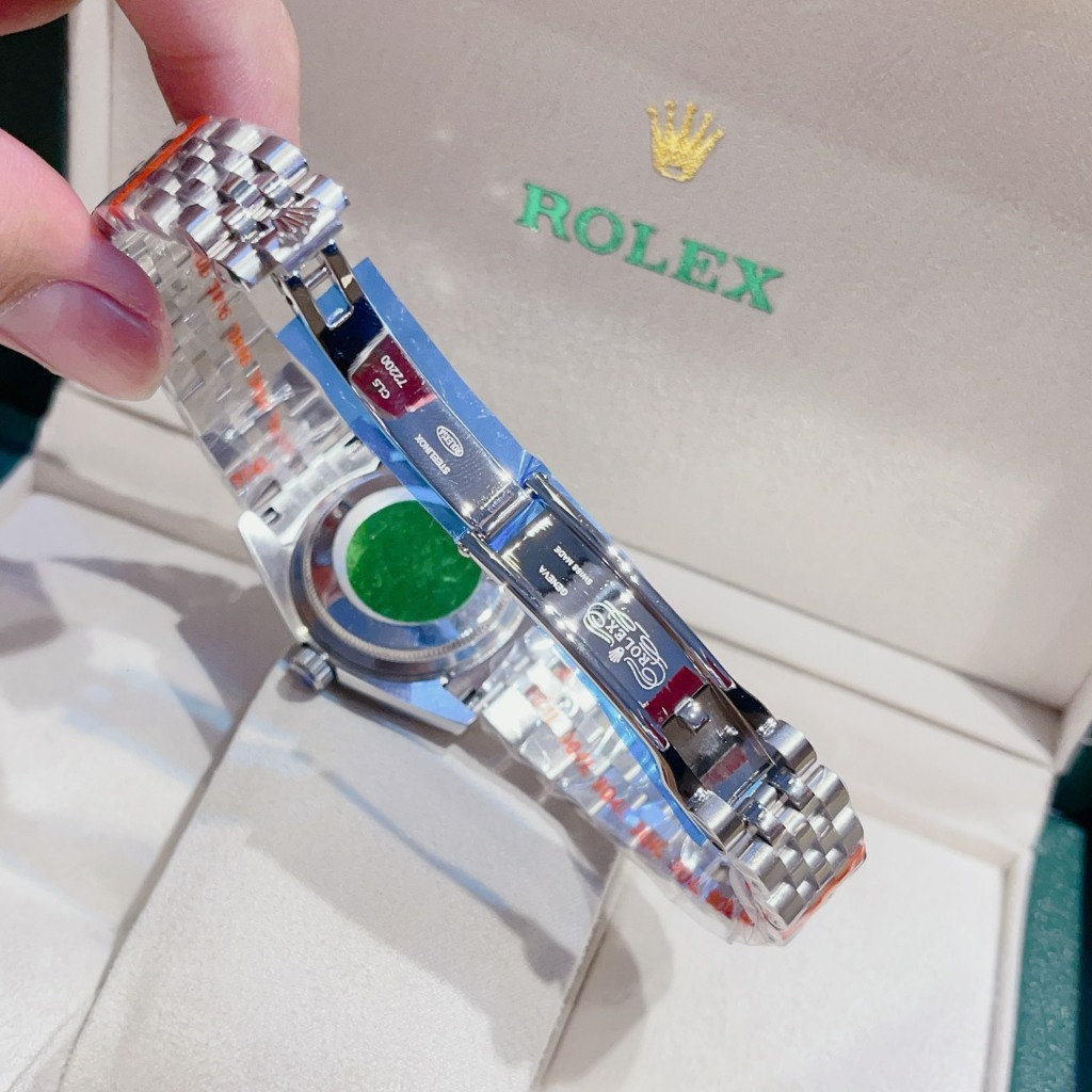 Dồng Hồ Nữ RoIex cao cấp Case 32mm mặt trắng viền đá máy pin Automatic Nhật