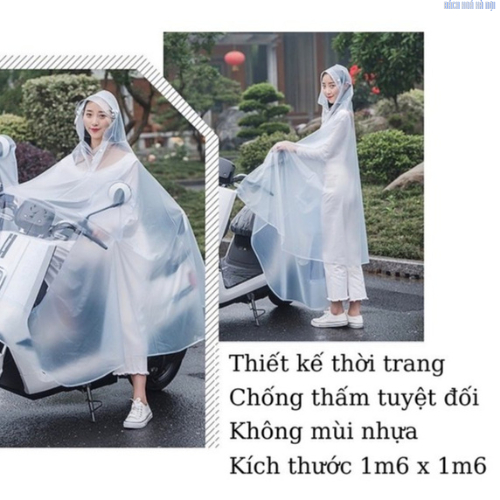 Áo Mưa Trong Suốt Cho Mẹ Và Bé Đi Xe Máy Cao Cấp