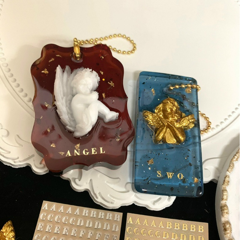 Sticker dán móng tay chữ cái ABCD và bảng số thứ tự kim loại màu Vàng & Bạc