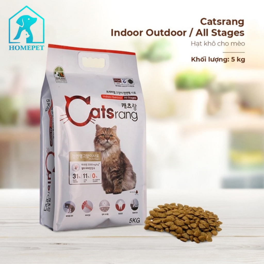 Thức ăn cho mèo hạt Catsrang 1kg 2kg - Catrang thơm ngon, dành cho mèo mọi lứa tuổi - HomePet