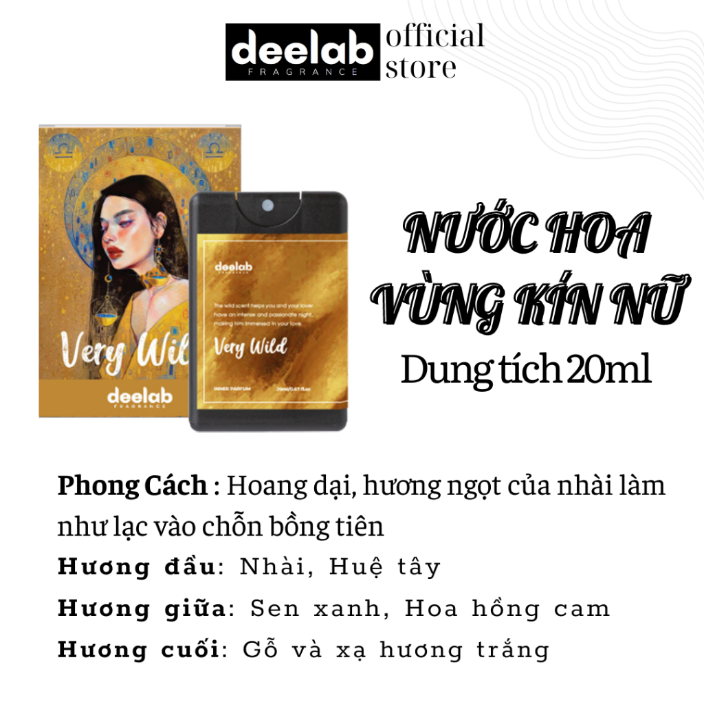 Nước hoa vùng kín nữ Deelab quyến rũ, ngọt ngào chai 20ml Dạng xịt