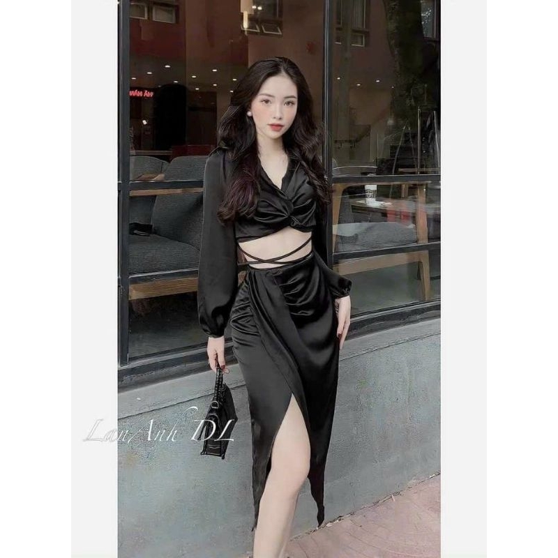 Chân váy ôm dài xẻ đùi, đầm dự tiệc đi bar party gợi cảm