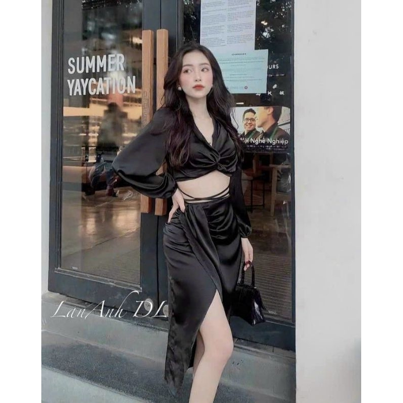 Chân váy ôm dài xẻ đùi, đầm dự tiệc đi bar party gợi cảm