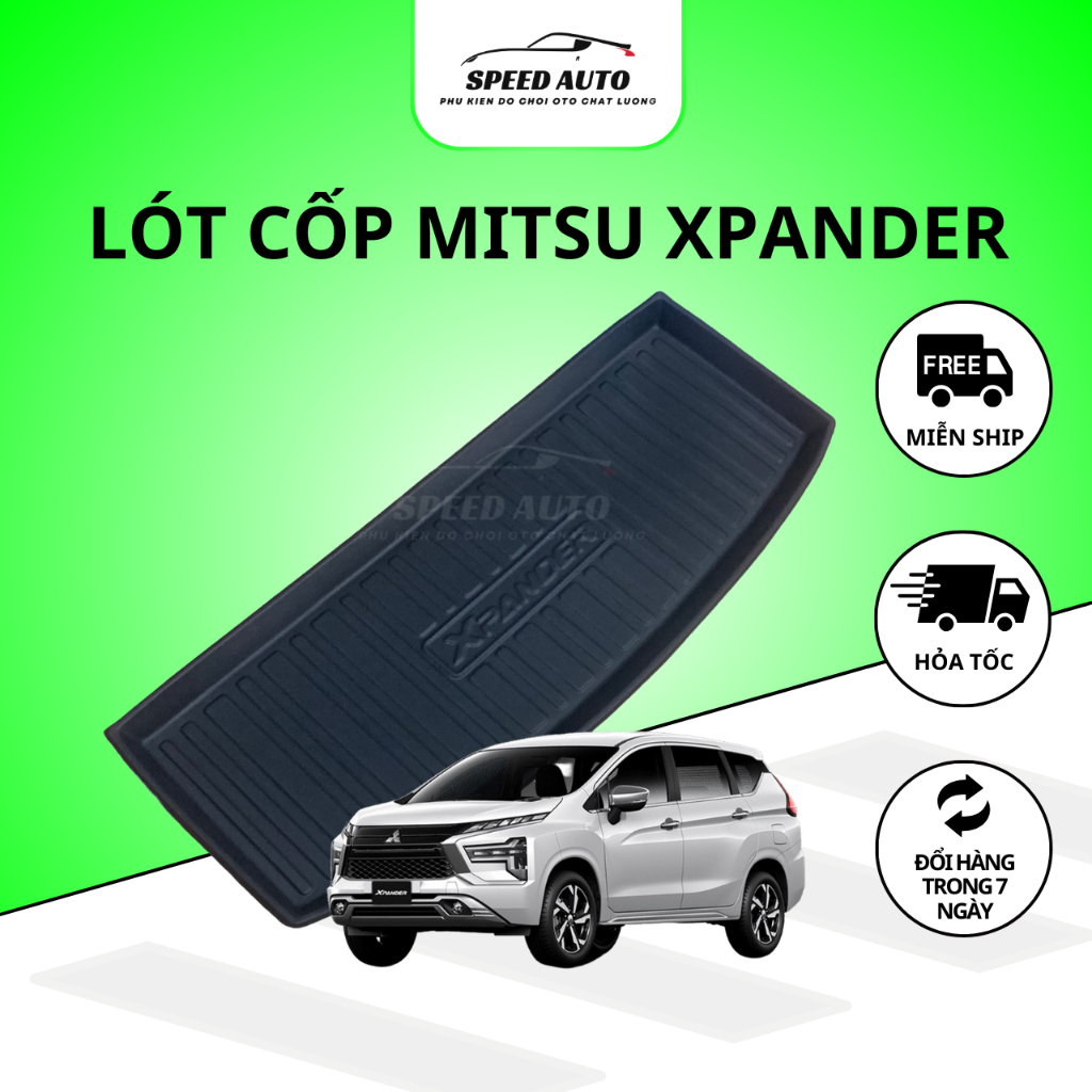 Lót cốp nhựa XPANDER đời 2018 đến 2023, lót cốp ô tô chính hãng SPEEDCAR nhựa dẻo cao cấp không mùi dễ vệ sinh LC-MS001