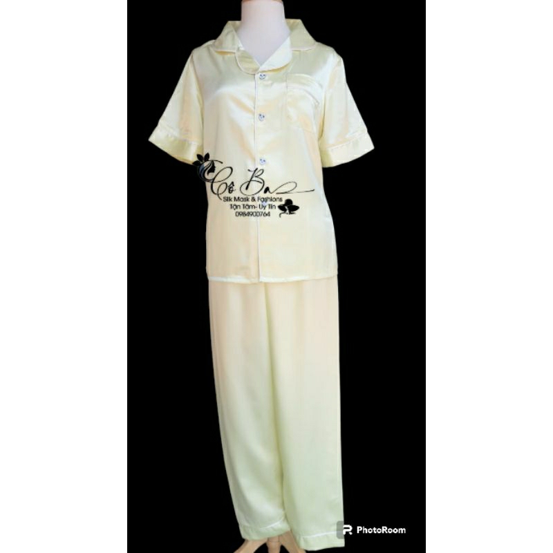 Bộ đồ bộ Pijama tay ngắn quần dài phi lụa Cô Ba- Thoải Mái Nhẹ Nhàng