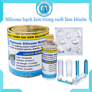 Silicone Làm Khuôn Bạch Kim Trong Suốt Cao Cấp Hộp 1Kg Silicon Làm Khuôn Handmade - Trường Thịnh Sài Gòn