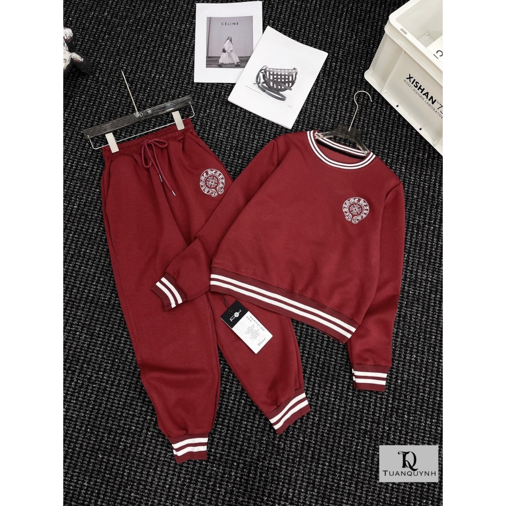 FREESHIP 50K - Set Bộ Nỉ Thể Thao TERRAMY Áo Hoodie & Quần Cá Sấu Polyester Dệt