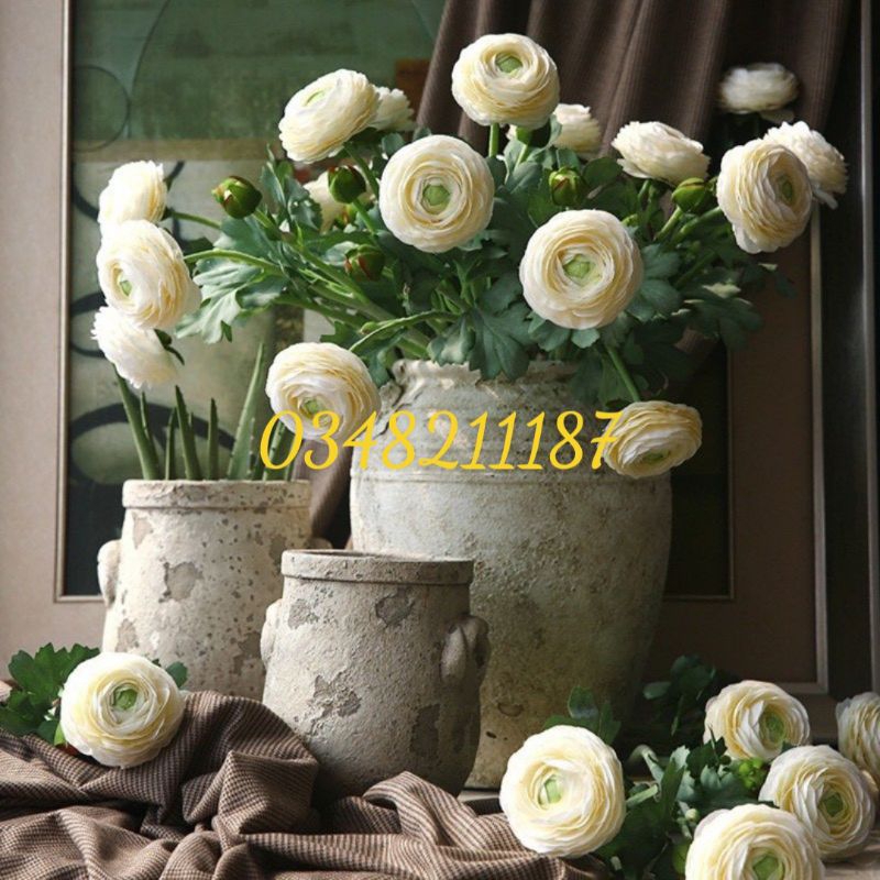 Hoa giả- hoa trà mao lương  cành dài 50 cm, cắm hoa để bàn siêu đẹp