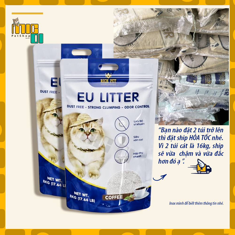 Cát vệ sinh cho mèo EU LITTER siêu tiết kiệm  - Micoi