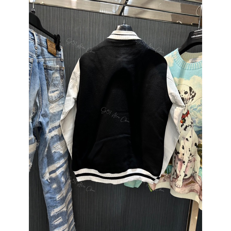 Áo khoác Bomber - Palm Angels - Teddy ống tay da new2023