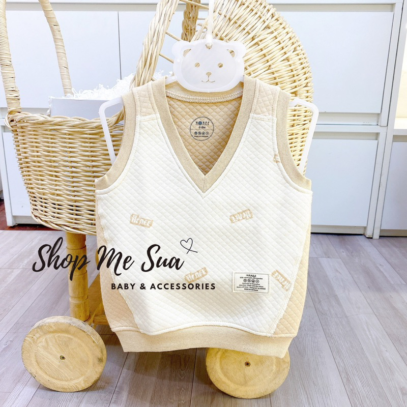 HRNEE Áo Gile Cài Thẳng Trần Bông Cho Bé 6m-3y