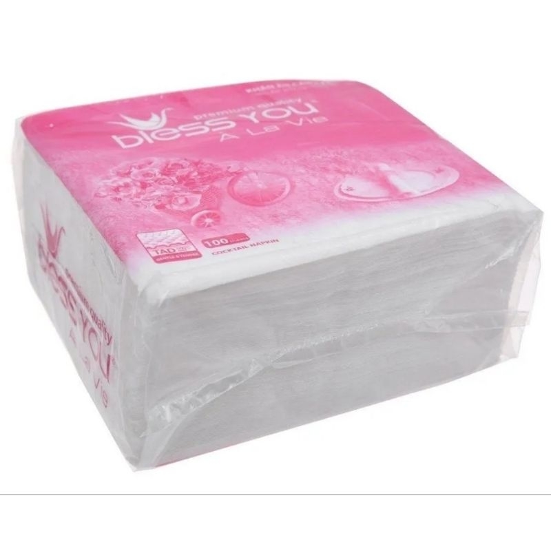 KHĂN GIẤY 100 TỜ BLESS YOU - 33 x 33 cm.