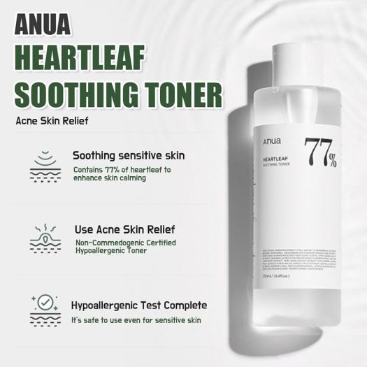 Toner Anua chiết xuất diếp cá làm dịu, dưỡng da Anua Heartleaf 77% Soothing Toner 250ml
