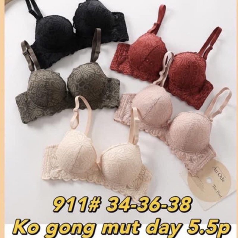 Áo ngực ren siêu dày đệm tim 5,5cm không gọng siêu nâng mã 911#