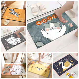 Thảm Lau Chân Hình Động Vật Size 40x60cm (Mẫu Ngẫu Nhiên) - Thảm Chùi Chân Trải Sàn Nhà Thấm Hút Nước