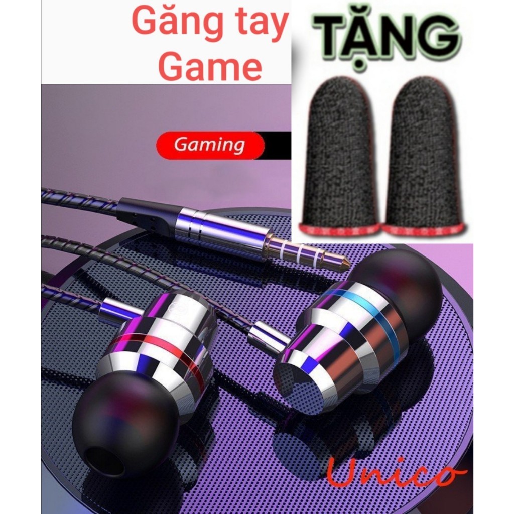 Tai nghe nhạc có dây cơ bản giao diện 3.5mm với loa siêu trầm đa chức năng