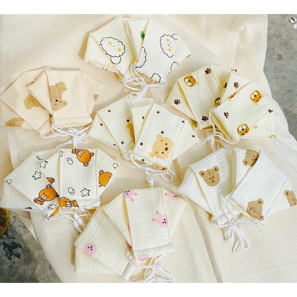 Khẩu trang xuất Hàn 4 lớp túi zip có nút điều chỉnh dây tiện lợi cho bé (có nút điều chỉnh)