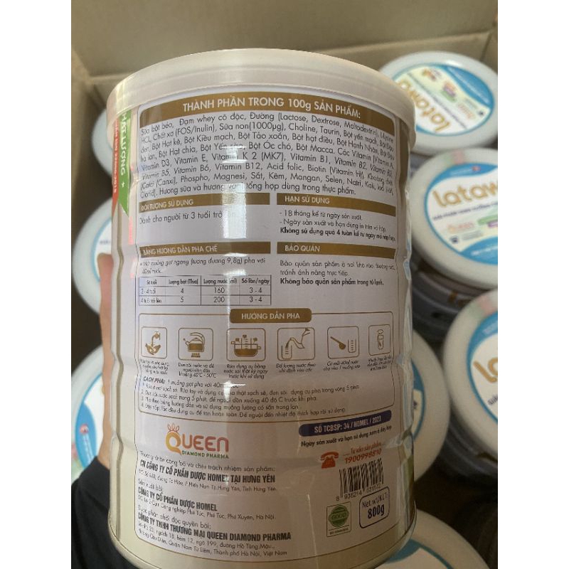 Sữa hạt LATAWA OGANIMIL 800g từ các loại hạt dinh dưỡng cao