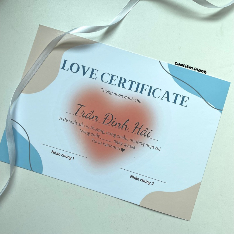 In Theo Yêu Cầu - Chứng Chỉ Tình Yêu