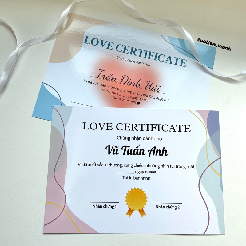 In Theo Yêu Cầu - Chứng Chỉ Tình Yêu