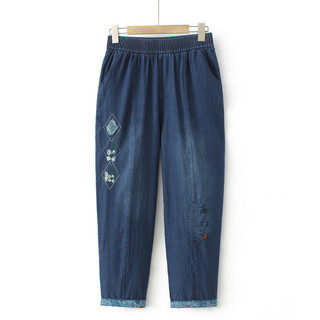 Quần jean thun baggy big size 9 tấc xanh đậm size lớn 60-90kg