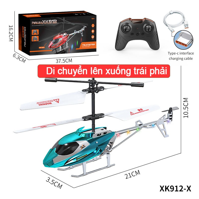 Máy bay trực thăng điều khiển từ xa Kivabox RC 3.5 hợp kim, bay cao